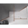 Mexen Velar tolóajtós zuhanykabin 160 x 80 cm, átlátszó, kefélt réz - 871-160-080-01-65