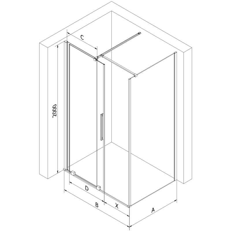 Mexen Velar cabină de duș culisantă 120 x 110 cm, transparentă, cromată - 871-120-110-01-01