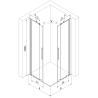 Mexen Velar Duo cabină de duș extensibilă 90 x 80 cm, transparent, Cupru cu aspect periat - 871-090-080-02-65