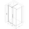 Mexen Velar cabină de duș glisantă 90 x 90 cm, transparentă, auriu șlefuit - 871-090-090-01-55