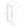 Mexen Velar 150 cm-es tolóajtós zuhanyajtó, átlátszó, matt szürke gunmetal - 871-150-000-01-66
