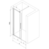 Mexen Velar ușă de duș culisantă 130 cm, transparent, gun gray cu aspect periat - 871-130-000-01-66