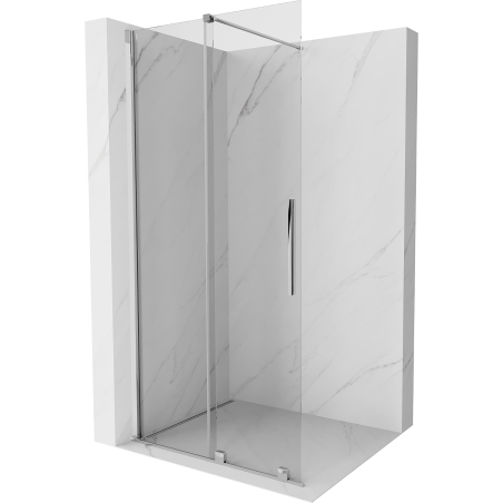 Mexen Velar 90 x 200 cm-es eltolható Walk-in zuhanyfal, 8 mm-es, átlátszó, króm - 871-090-000-03-01