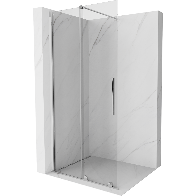 Mexen Velar tolóajtós zuhanyfal Walk-in 100 x 200 cm, átlátszó 8 mm, króm - 871-100-000-03-01