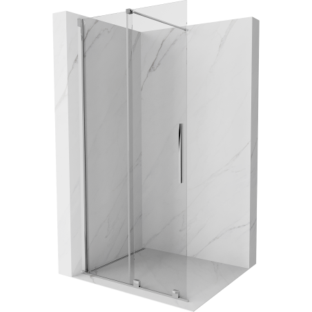 Mexen Velar tolóajtós zuhanyfal 100 x 200 cm, átlátszó 8 mm, króm - 871-100-000-03-01