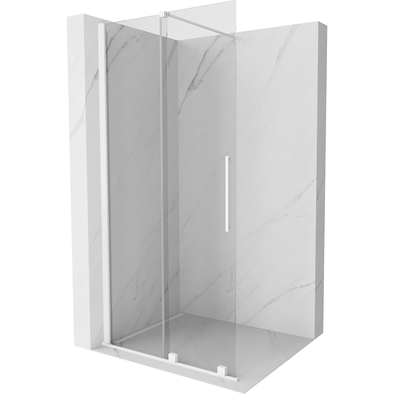 Mexen Velar tolóajtós zuhanyfal Walk-in 70 x 200 cm, átlátszó 8 mm, fehér - 871-070-000-03-20
