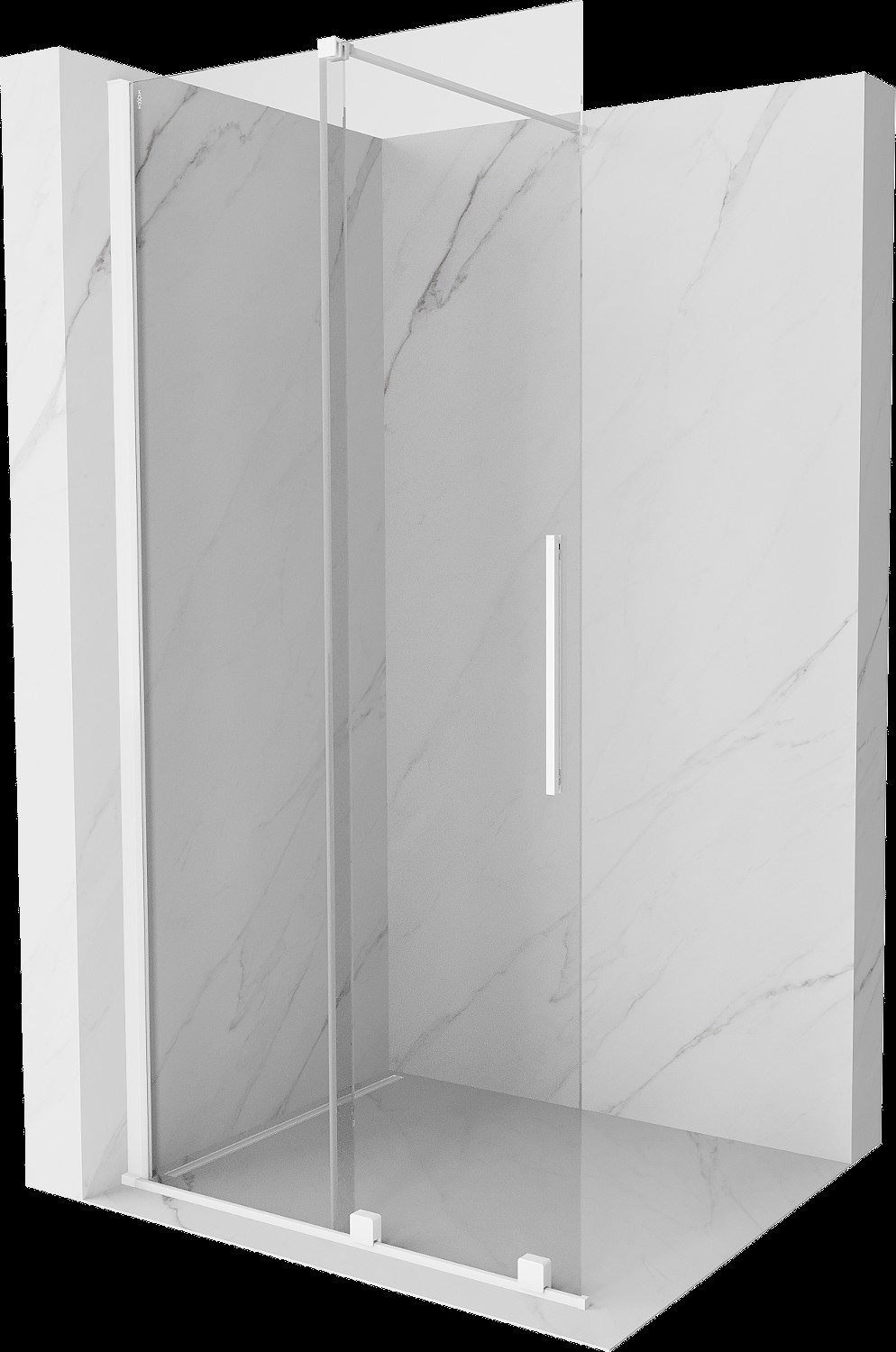 Mexen Velar panou de duș extensibil Walk-in 70 x 200 cm, transparent 8 mm, alb - 871-070-000-03-20