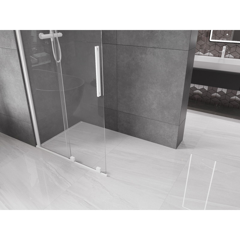 Mexen Velar perete de duș glisant Walk-in 75 x 200 cm, transparent 8 mm, alb - 871-075-000-03-20