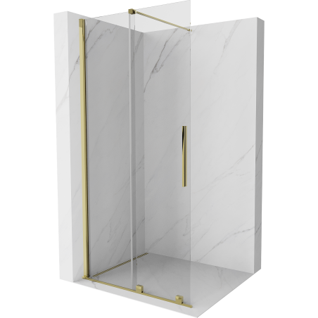 Mexen Velar 75 x 200 cm-es tolóajtós walk-in zuhanyfal, átlátszó 8 mm, arany - 871-075-000-03-50