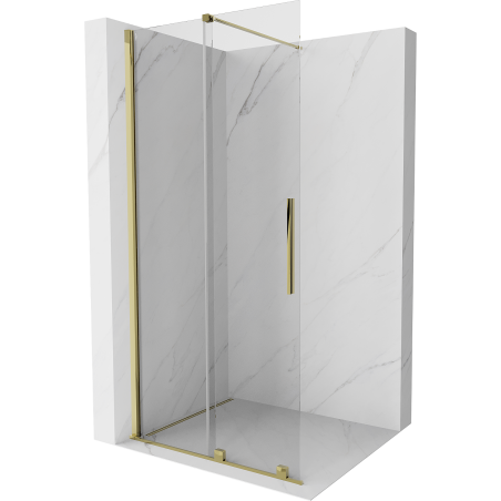 Mexen Velar Tolóajtós zuhanyfal Walk-in 80 x 200 cm, átlátszó 8 mm, arany - 871-080-000-03-50