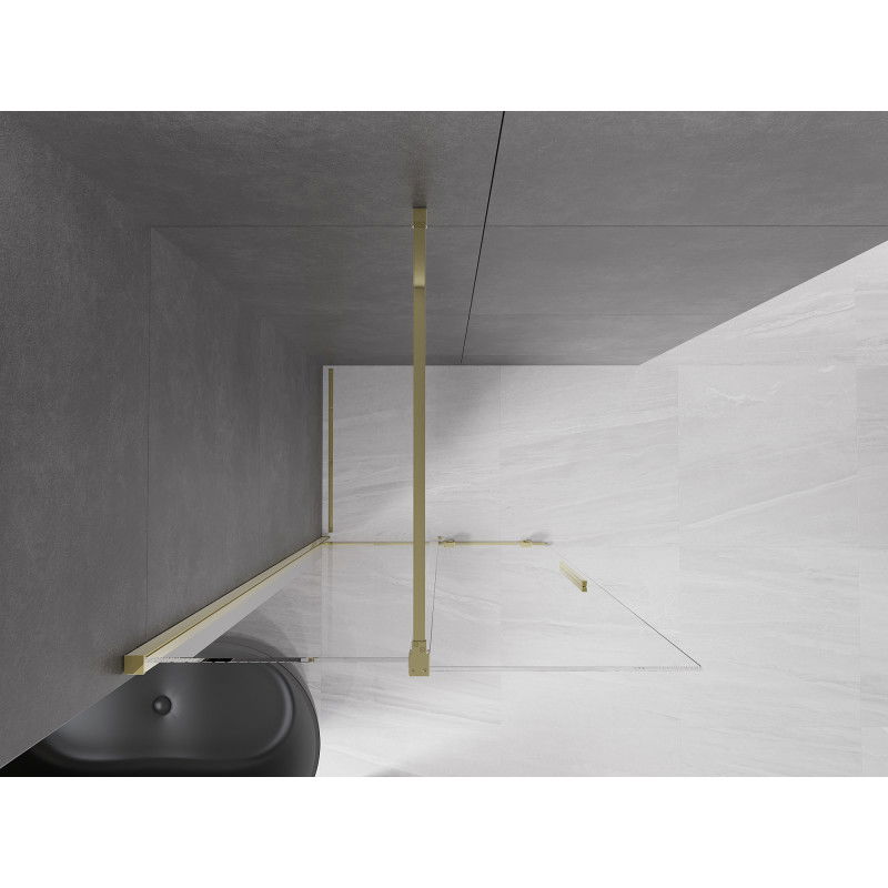 Mexen Velar perete de duș glisant Walk-in 80 x 200 cm, transparent 8 mm, auriu - 871-080-000-03-50