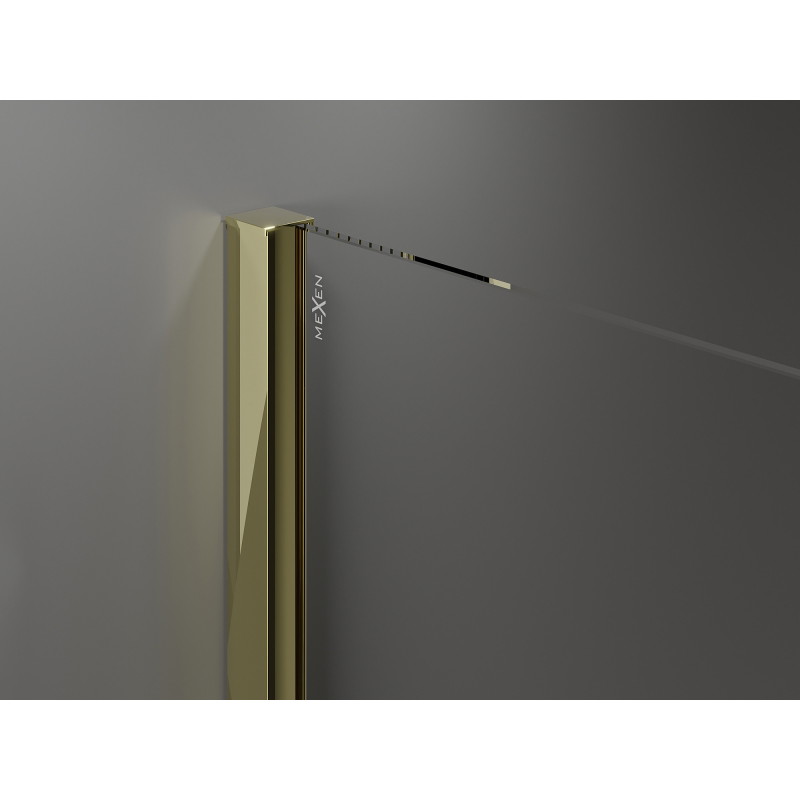 Mexen Velar Tolható Walk-in zuhanyfal 85 x 200 cm, átlátszó 8 mm, arany - 871-085-000-03-50