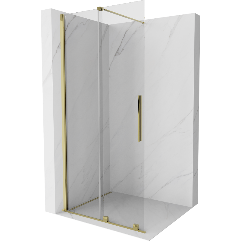 Mexen Velar toló zuhanyfal Walk-in 90 x 200 cm, átlátszó 8 mm, arany - 871-090-000-03-50