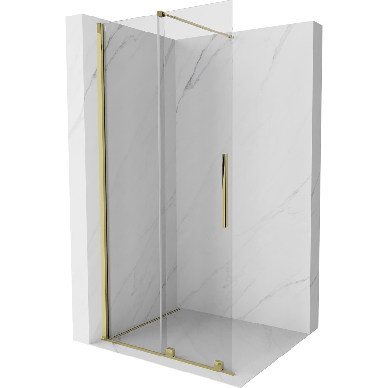 Mexen Velar Tolóajtós Walk-in zuhanyfal 100 x 200 cm, átlátszó 8 mm, arany - 871-100-000-03-50