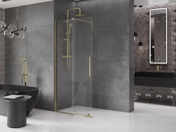 Mexen Velar Walk-in zuhanyfal, 100 x 200 cm, átlátszó 8 mm, arany - 871-100-000-03-50