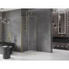Mexen Velar perete de duș glisant Walk-in 70 x 200 cm, transparent 8 mm, auriu periat - 871-070-000-03-55