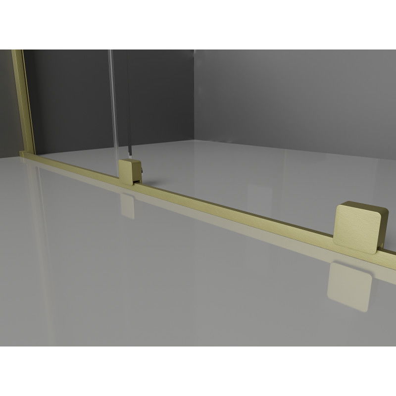 Mexen Velar zuhanyfal, tolóajtós, Walk-in 75 x 200 cm, átlátszó 8 mm, arany kefélt - 871-075-000-03-55