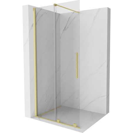 Mexen Velar Walk-in, 85 x 200 cm-es átlátszó toló zuhanyfal, arany kefe - 871-085-000-03-55