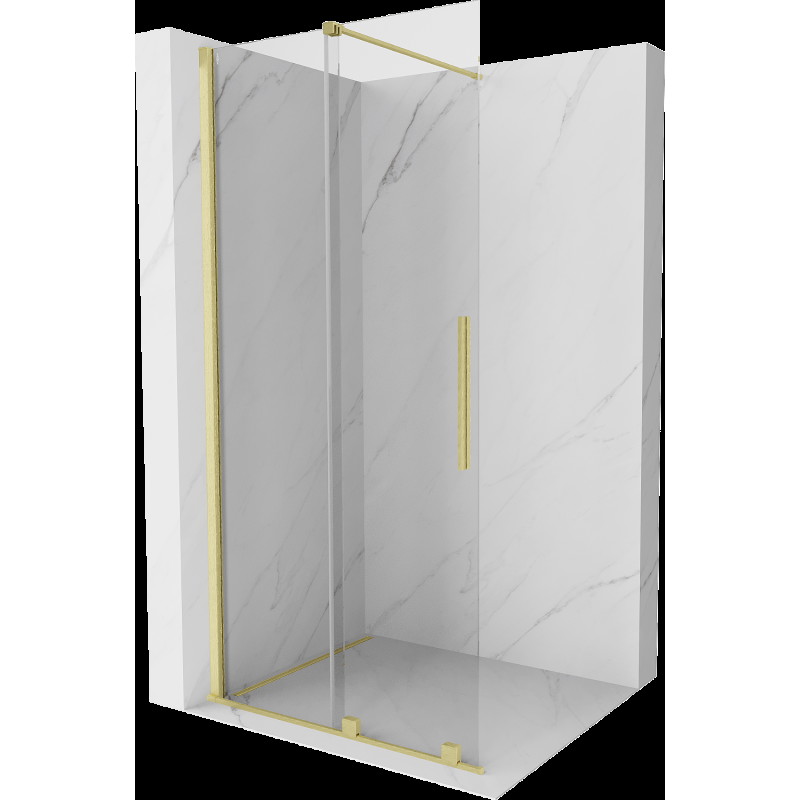 Mexen Velar perete de duș rabatabil Walk-in 90 x 200 cm, transparent 8 mm, finisaj auriu periat - 871-090-000-03-55