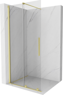Mexen Velar perete de duș glisant Walk-in 100 x 200 cm, transparent 8 mm, auriu periat - 871-100-000-03-55