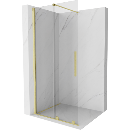 Mexen Velar toló zuhanyfal Walk-in 120 x 200 cm, átlátszó 8 mm, arany kefe - 871-120-000-03-55