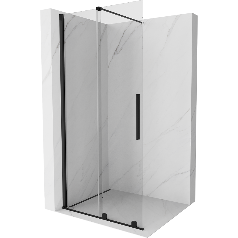 Mexen Velar kihúzható zuhanyfal 70 x 200 cm, átlátszó 8 mm, fekete - 871-070-000-03-70