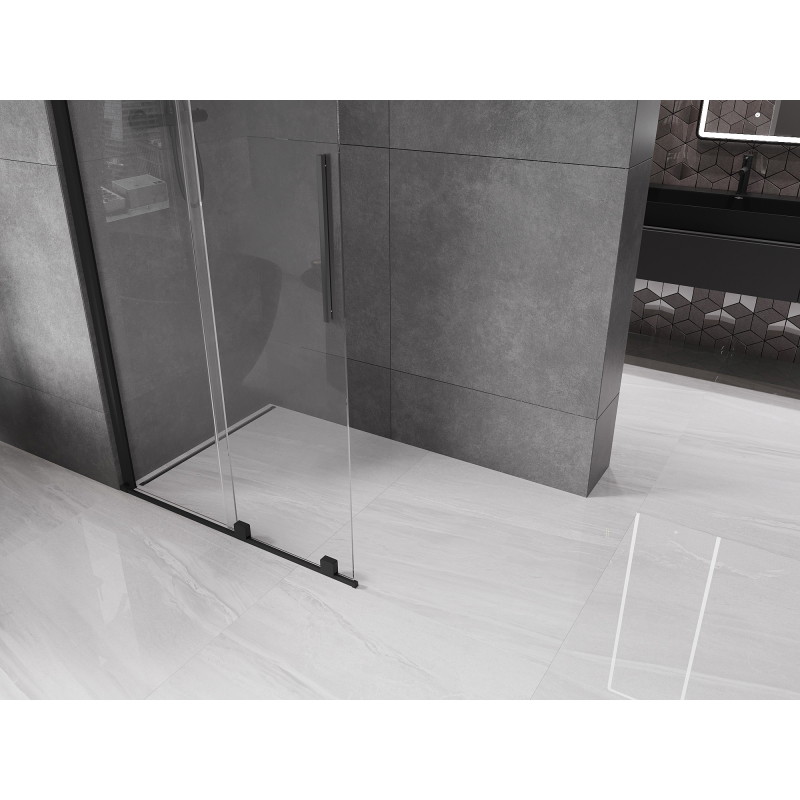 Mexen Velar Toló zuhanyfal Walk-in 75 x 200 cm, átlátszó 8 mm, fekete - 871-075-000-03-70