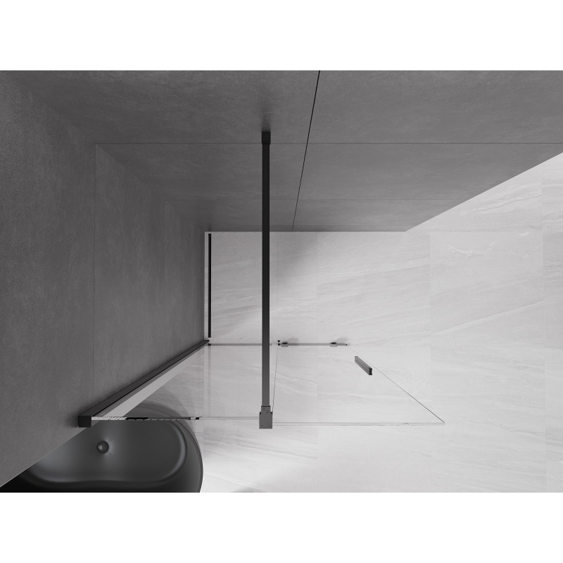 Mexen Velar Panou duş culisant Walk-in 75 x 200 cm, transparent 8 mm, negru - 871-075-000-03-70