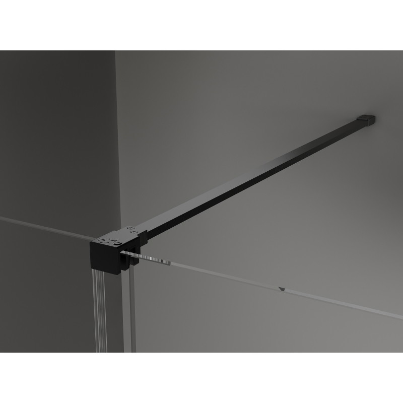 Mexen Velar Toló zuhanyfal Walk-in 75 x 200 cm, átlátszó 8 mm, fekete - 871-075-000-03-70