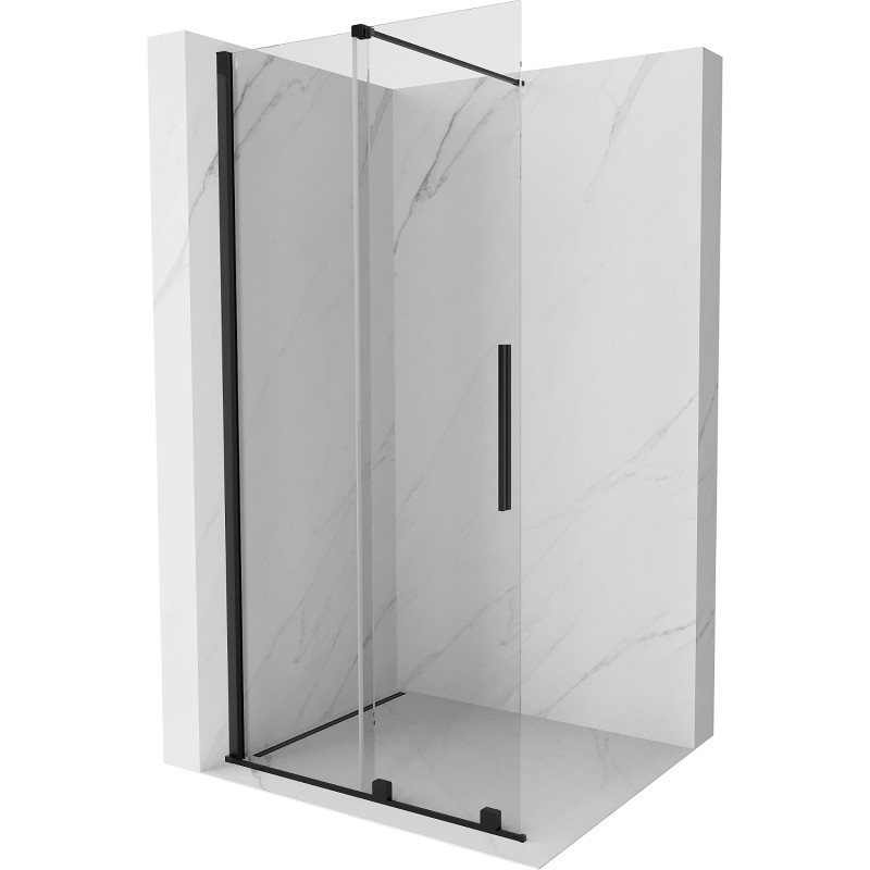 Mexen Velar 90 x 200 cm-es, átlátszó, fekete tolóajtós Walk-in zuhanyfal - 871-090-000-03-70