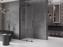 Mexen Velar perete duş cu deschidere Walk-in 110 x 200 cm, transparent 8 mm, negru - 871-110-000-03-70