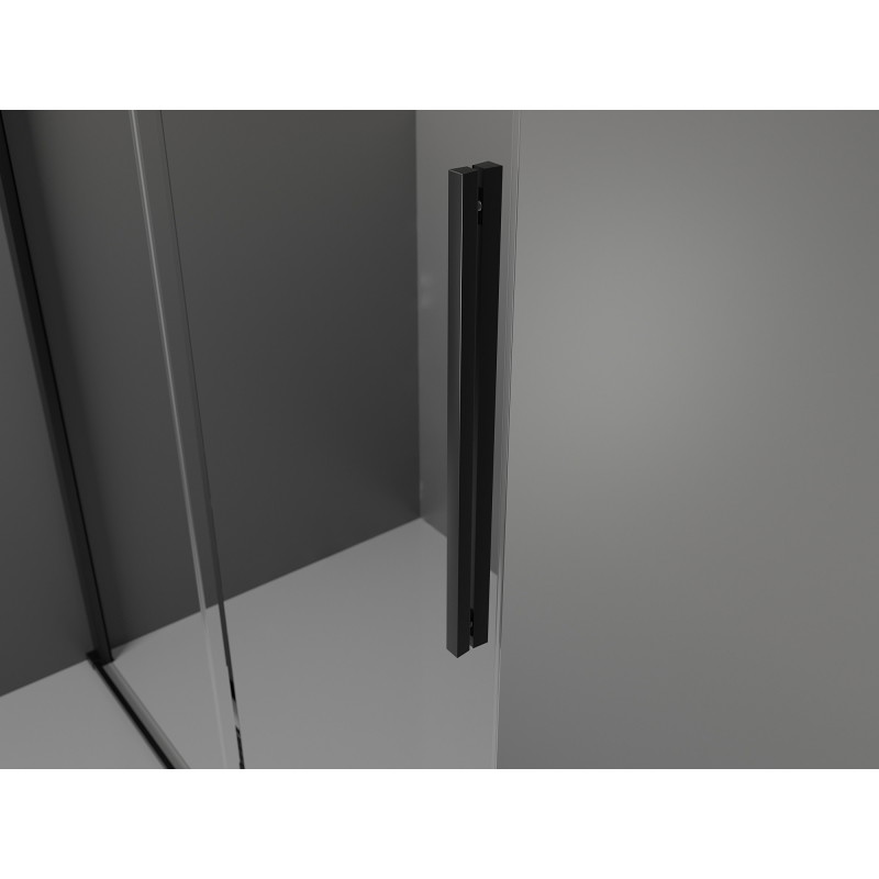 Mexen Velar Tolóajtós zuhanyfal Walk-in 120 x 200 cm, átlátszó 8 mm, fekete - 871-120-000-03-70