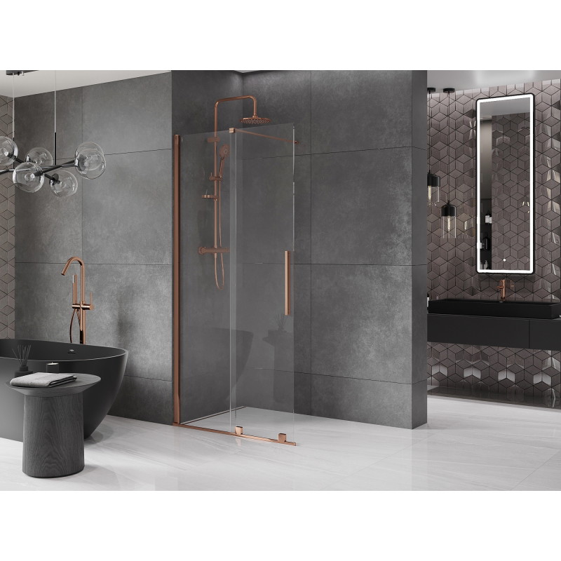 Mexen Velar Toló zuhanyfal Walk-in 70 x 200 cm, átlátszó 8 mm, rózsaszín arany - 871-070-000-03-60