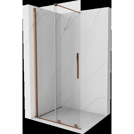 Mexen Velar perete de duș extensibil Walk-in 75 x 200 cm, transparent 8 mm, aur roz - 871-075-000-03-60