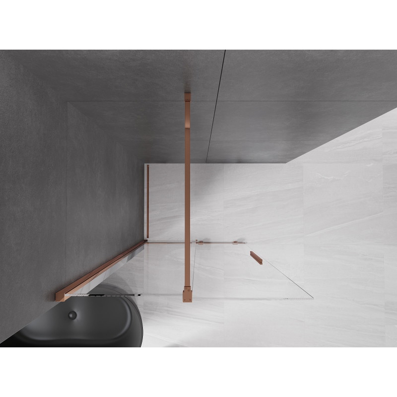 Mexen Velar Toló zuhanyfal Walk-in 85 x 200 cm, átlátszó 8 mm, rózsaarany - 871-085-000-03-60