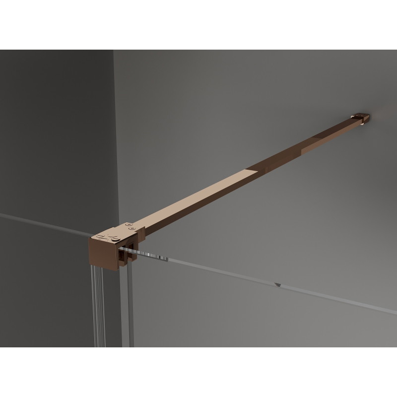 Mexen Velar Tolóajtós zuhanyfal Walk-in 100 x 200 cm, átlátszó 8 mm, rózsaszín arany - 871-100-000-03-60
