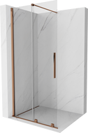 Mexen Velar perete duș extins Walk-in 120 x 200 cm, sticlă transparentă 8 mm, aur roz - 871-120-000-03-60