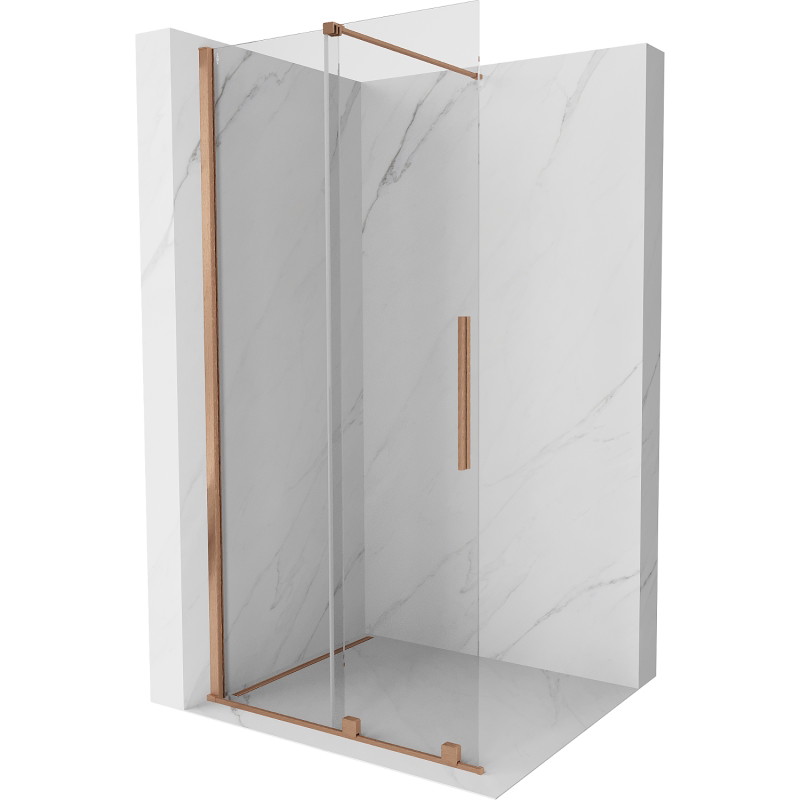 Mexen Velar perete de duș glisant Walk-in 70 x 200 cm, transparent 8 mm, cupru periat - 871-070-000-03-65