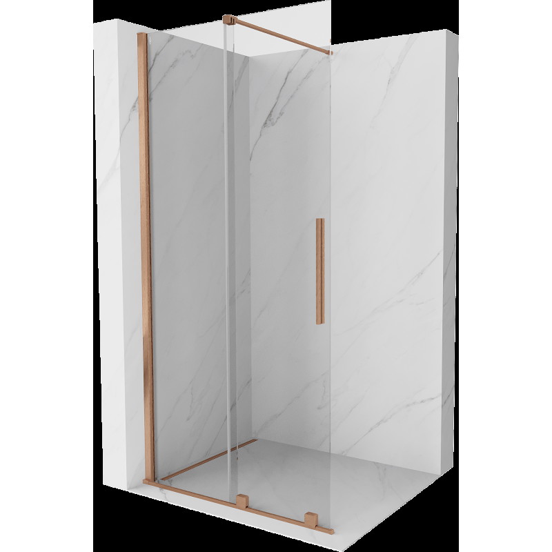 Mexen Velar perete de duș extensibil Walk-in 75 x 200 cm, transparent 8 mm, cupru periat - 871-075-000-03-65