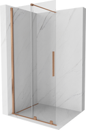 Mexen Velar perete de duş rabatabil Walk-in 120 x 200 cm, transparent 8 mm, cupru periat - 871-120-000-03-65