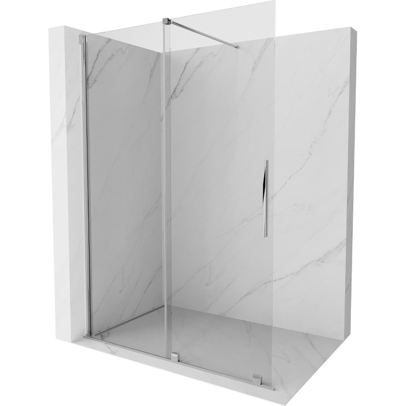 Mexen Velar Tolóajtós Walk-in zuhanyfal 130 x 200 cm, átlátszó 8 mm, króm - 871-130-000-03-01