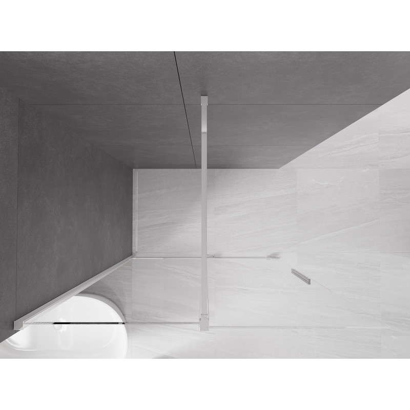 Mexen Velar Tolóajtós Walk-in zuhanyfal 130 x 200 cm, átlátszó 8 mm, króm - 871-130-000-03-01