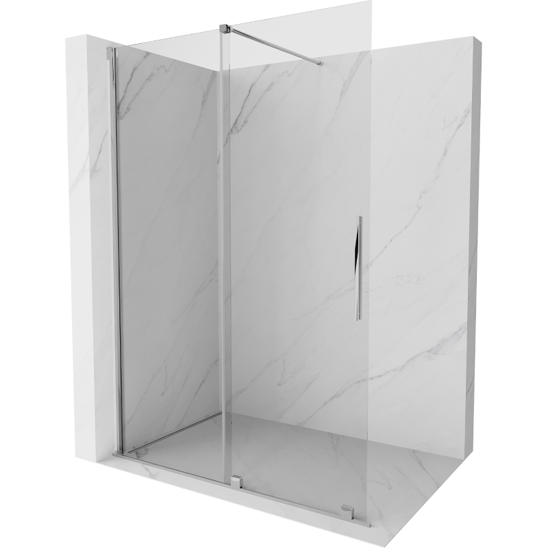 Perete duș culisant Mexen Velar Walk-in 140 x 200 cm, transparent 8 mm, crom - 871-140-000-03-01