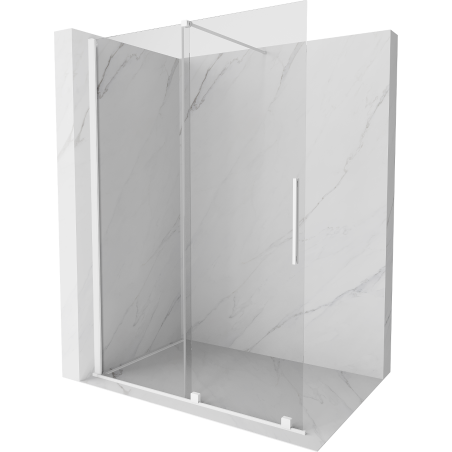 Mexen Velar 160 x 200 cm-es walk-in toló zuhanyfal, átlátszó 8 mm, fehér - 871-160-000-03-20