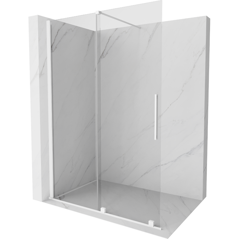 Mexen Velar toló zuhanyfal Walk-in 150 x 200 cm, áttetsző 8 mm, fehér - 871-150-000-03-20