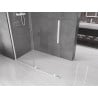 Mexen Velar kihúzható zuhanyfal Walk-in 140 x 200 cm, átlátszó 8 mm, fehér - 871-140-000-03-20