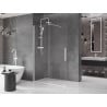 Mexen Velar kihúzható zuhanyfal Walk-in 140 x 200 cm, átlátszó 8 mm, fehér - 871-140-000-03-20