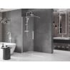 Mexen Velar kihúzható zuhanyfal Walk-in 140 x 200 cm, átlátszó 8 mm, fehér - 871-140-000-03-20