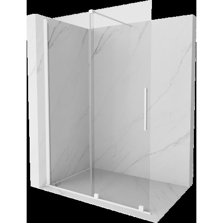 Mexen Velar perete duș extensibil Walk-in 130 x 200 cm, transparent 8 mm, alb - 871-130-000-03-20