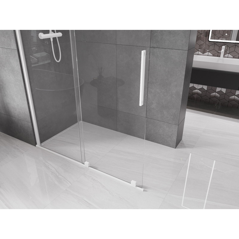 Mexen Velar perete de duș glisant Walk-in 130 x 200 cm, transparent 8 mm, alb - 871-130-000-03-20